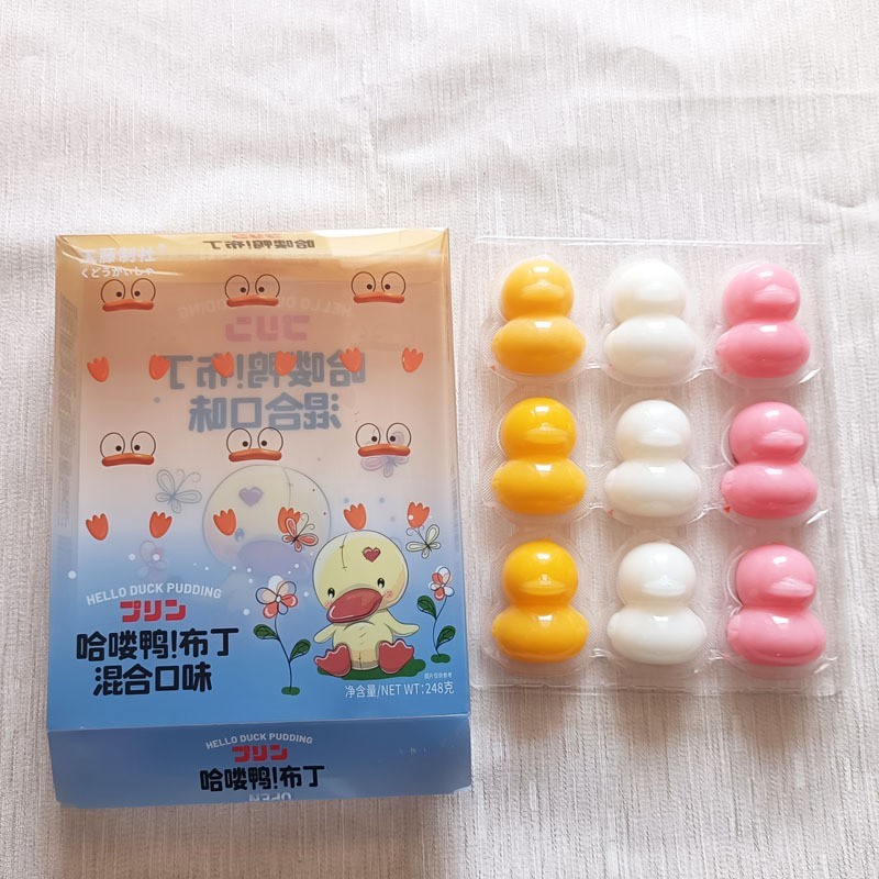 248克哈喽鸭布丁混合口味含乳型果冻图3