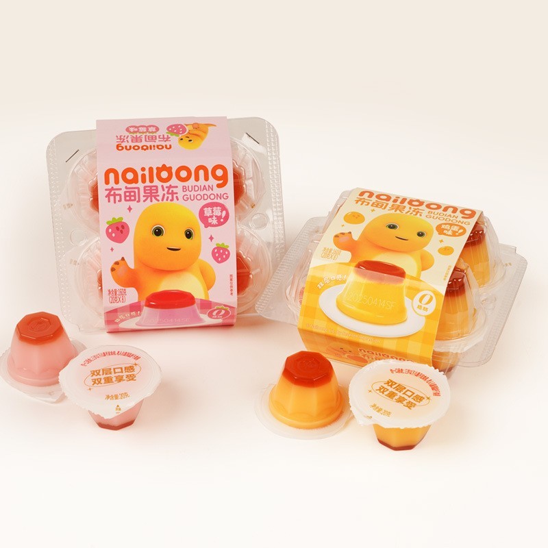 布甸果冻鸡蛋味草莓味nailong零食厂家爆款水果新潮图2