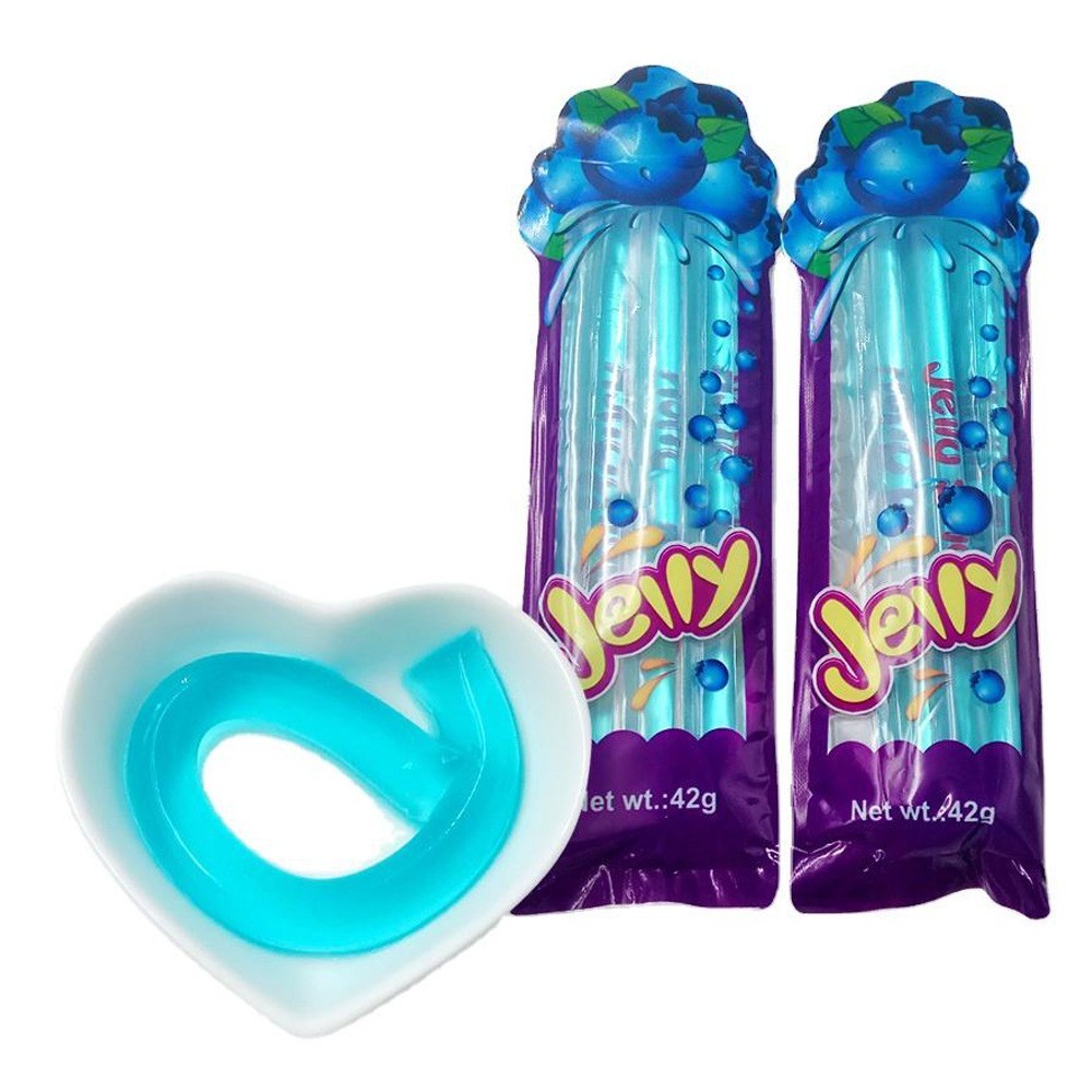 蓝色果冻清真果冻蓝莓风味果冻