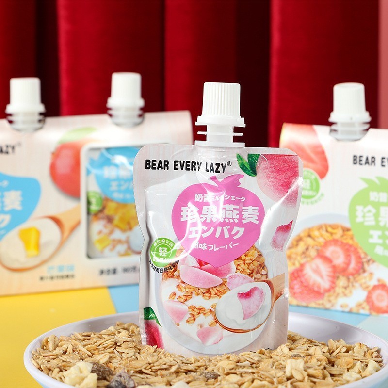 OEM定制奶昔水果燕麦可吸冻果汁型白桃果冻奶昔果冻厂家图3