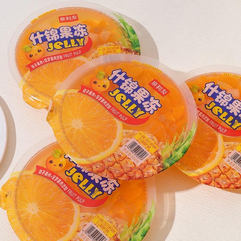 果冻180g香橙味大杯儿童学生休闲零食椰果果冻