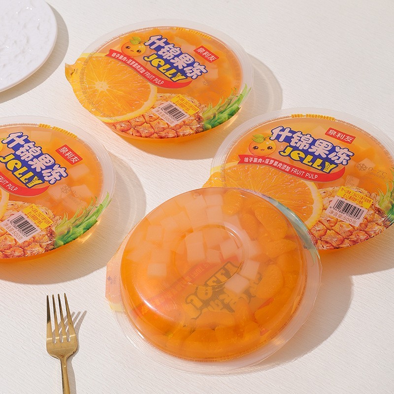 果冻180g香橙味大杯儿童学生休闲零食椰果果冻图3