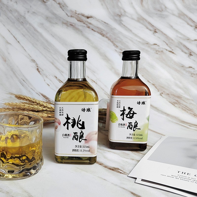 定制桃酿果酒桃子酒甜酒小瓶高颜值低度水果酒OEM代加工工厂