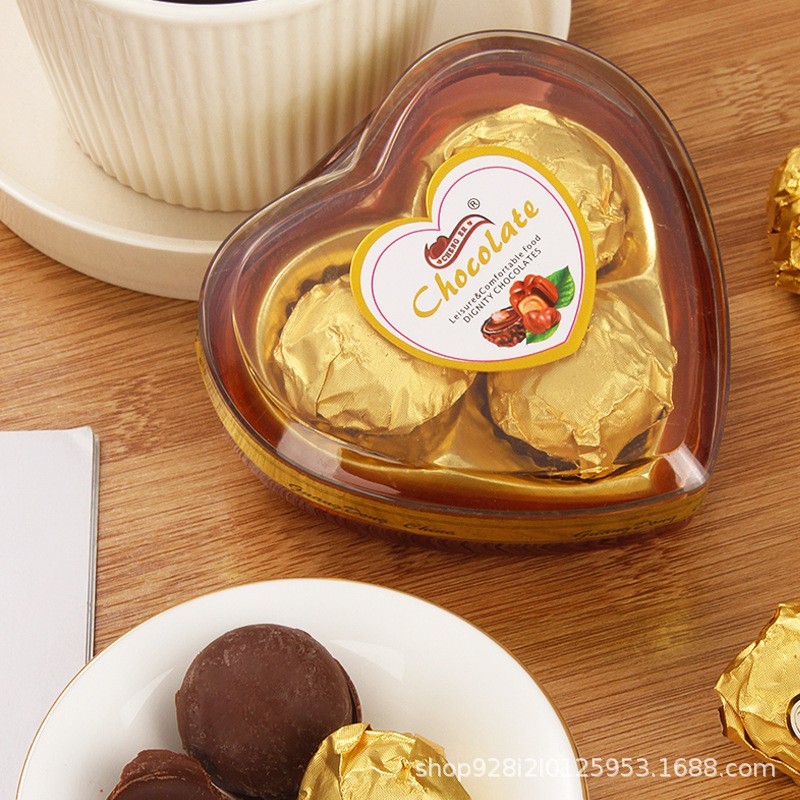 巧克力喜糖盒3粒心形礼盒欧式婚礼糖果伴手创意结婚礼零食婚庆图4