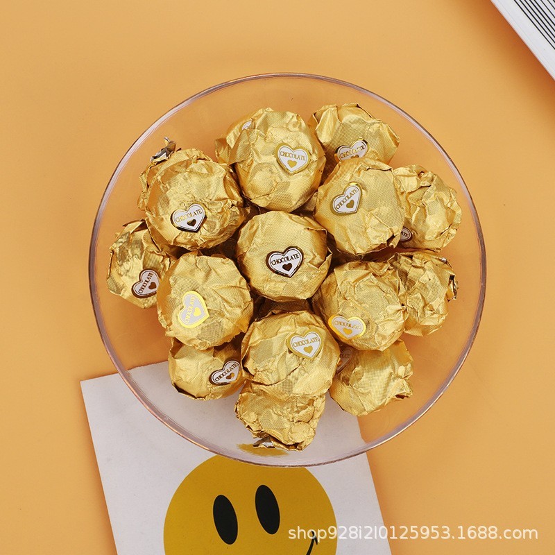 金色15粒心型丝滑巧克力结婚喜糖生日礼物朱古力零食糖果图3