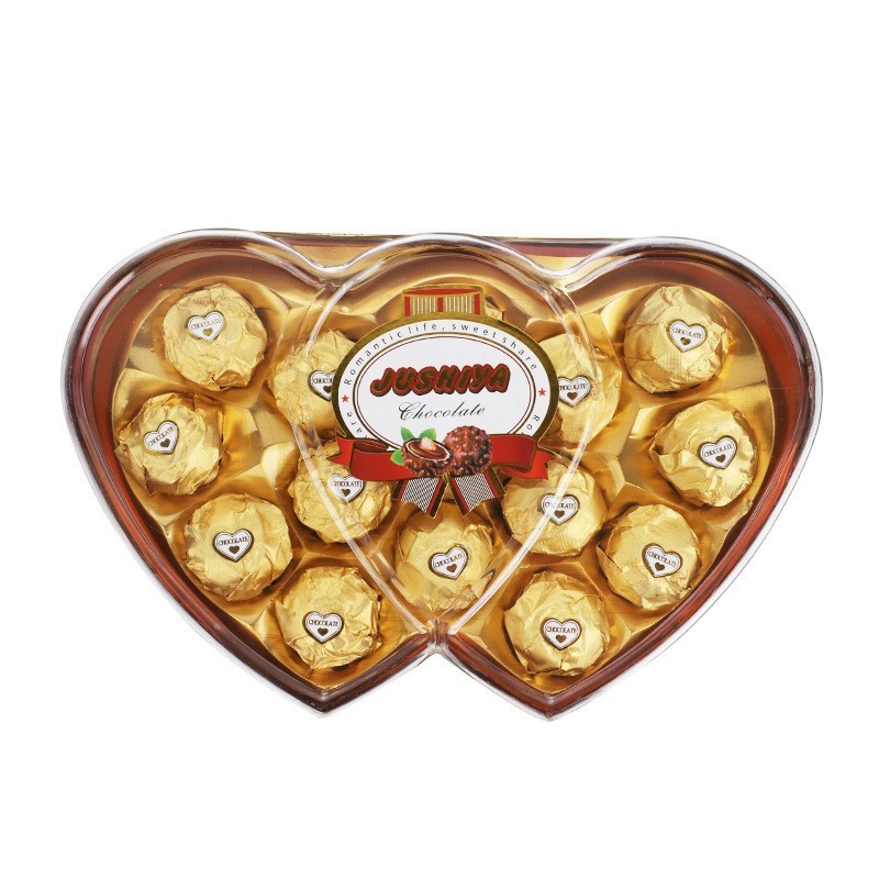 金色15粒心型丝滑巧克力结婚喜糖生日礼物朱古力零食糖果图5