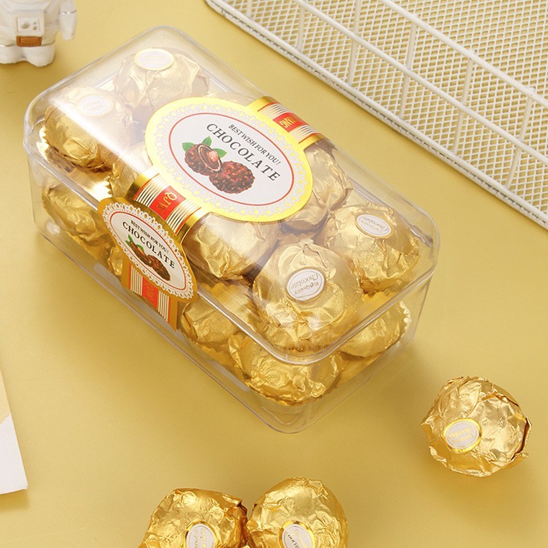厂家可贴牌金色巧克力16粒盒装生日婚庆礼盒情人节礼物糖果