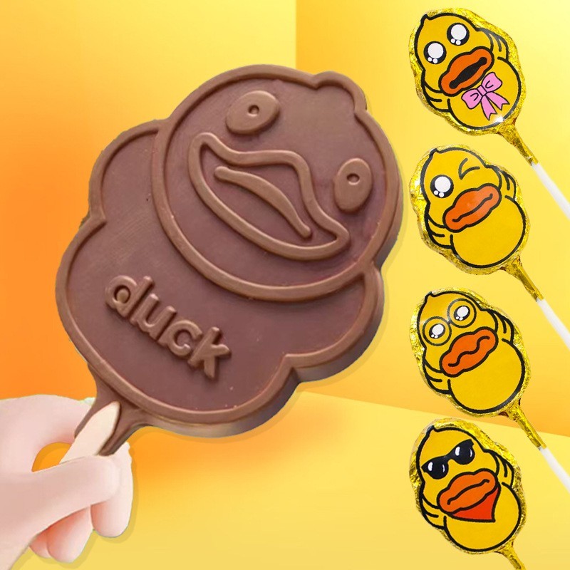 萌鸭造型巧克力小鸭子代可可脂巧卡通趣味儿童小零食便利店糖果图2