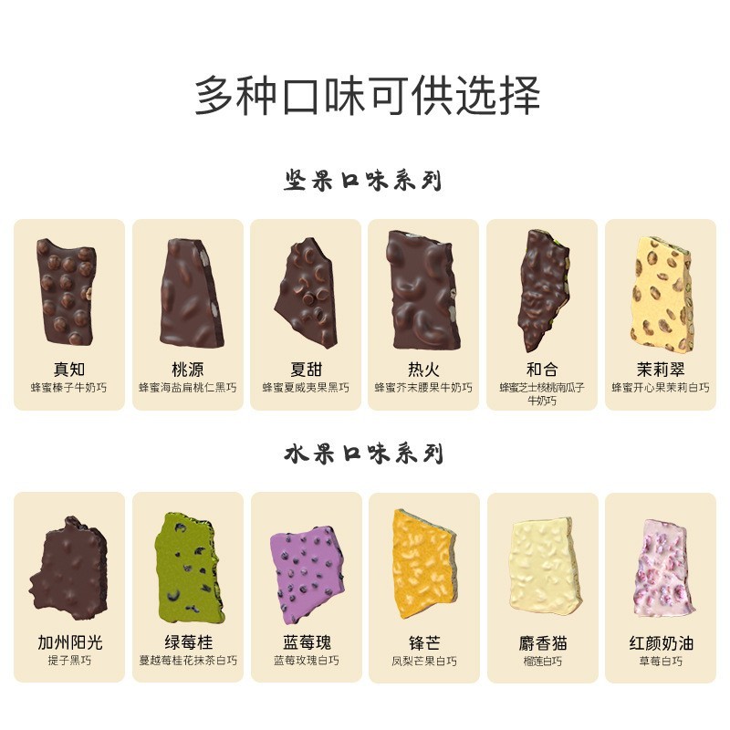 【门店专供】手工坚果巧克力纯可可脂板块榛子夹心巧克力锤零食图2