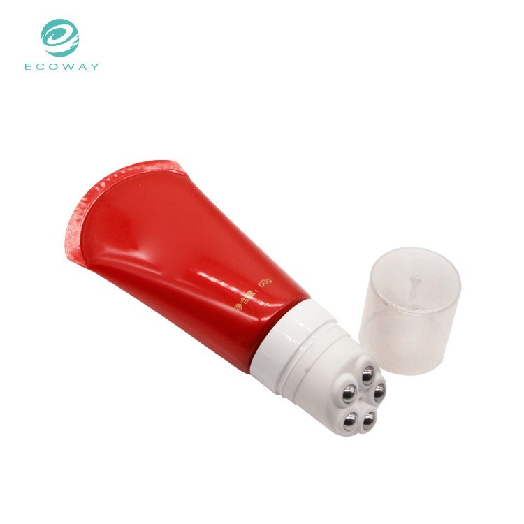 弧形封尾斜头5滚珠按摩霜软管包材 按摩膏身体乳PE塑料包装软管图3