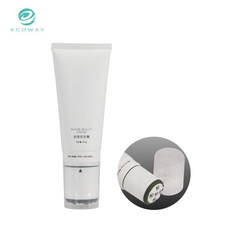 80g高品质身体乳按摩膏保健膏化妆品软管包材配刮痧片金属滚珠头