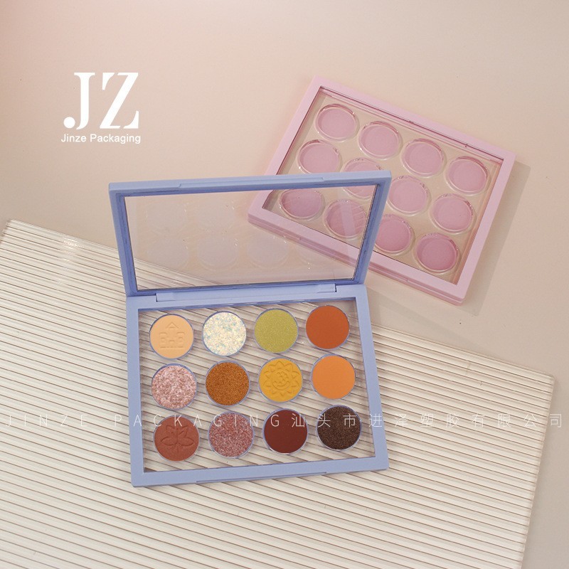 厂家定制 方形磁吸12色眼影盘带天窗多色眼影盘 PCR塑料彩妆包材图4