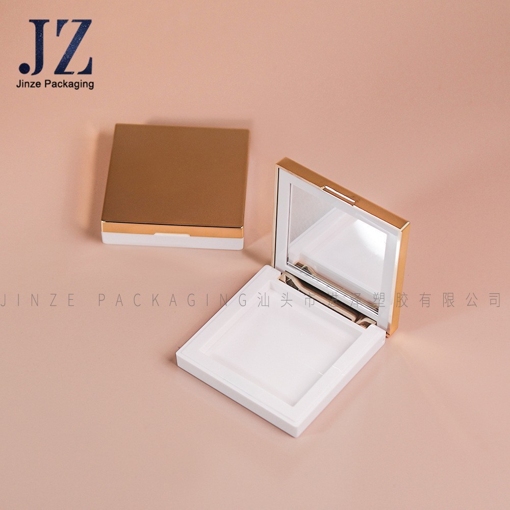 厂家定制 方形磁吸双格眼影盘高光腮红修容盘 塑料空盘彩妆包材图3