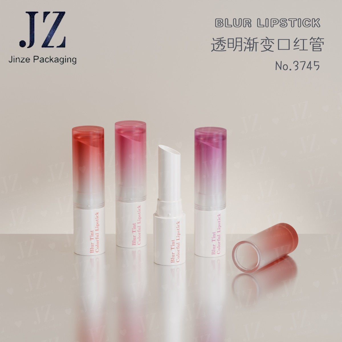 厂家定制 圆形 口红管 唇膏管 斜口11.1mm 塑料 空管 包材图2