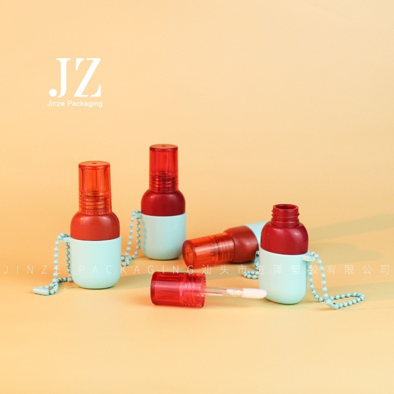 厂家定制 水壶设计带链条唇釉管唇彩管 7ml 塑料空管彩妆包材图3