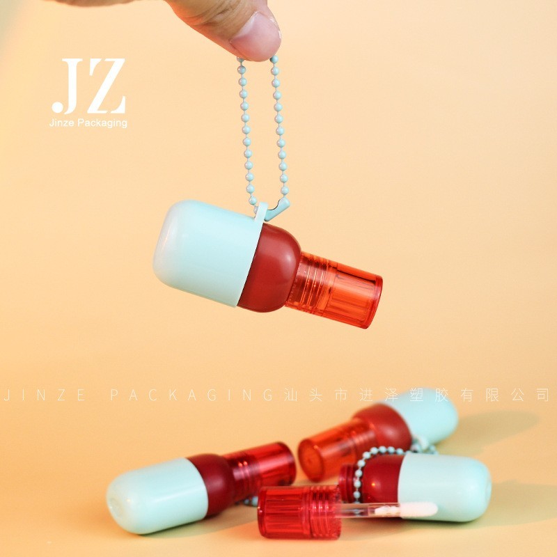 厂家定制 水壶设计带链条唇釉管唇彩管 7ml 塑料空管彩妆包材图4