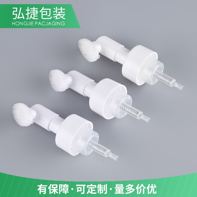 塑料硅胶刷头泡沫泵 按压式带夹子洗面奶起泡泵 洁面慕斯泵