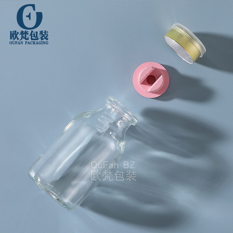 10ml-100ml卡扣医美模具瓶 透明茶色精华液拉环铝盖西林瓶图2