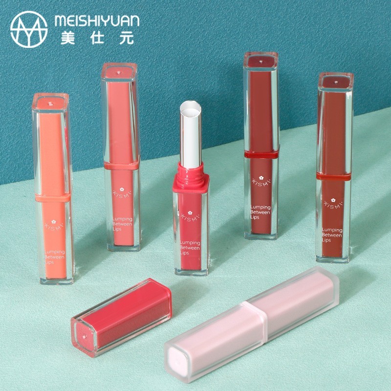 方形口红唇膏管斜口塑料空管 透明方形口红管 化妆品包材 口红壳图2
