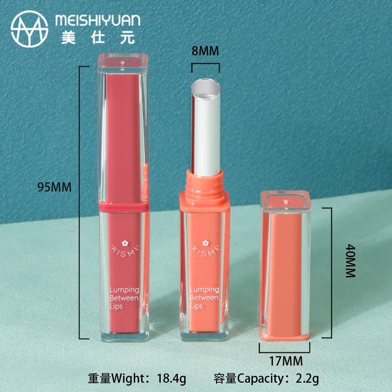 方形口红唇膏管斜口塑料空管 透明方形口红管 化妆品包材 口红壳图4