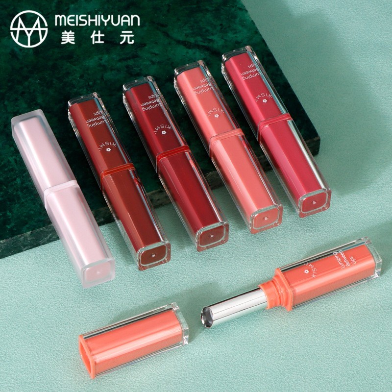 方形口红唇膏管斜口塑料空管 透明方形口红管 化妆品包材 口红壳图3