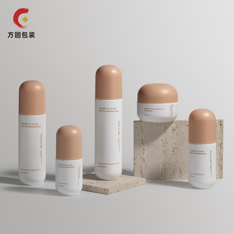 新款定制玻璃瓶护肤品化妆品瓶乳液瓶可印刷LOGO隔离粉底液瓶