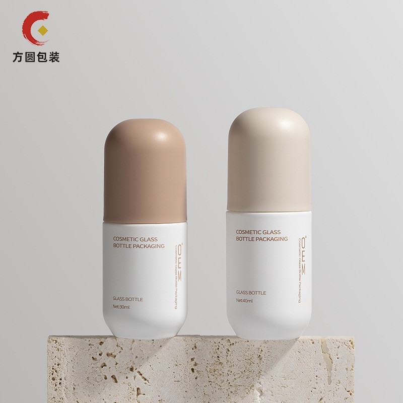 新款定制玻璃瓶护肤品化妆品瓶乳液瓶可印刷LOGO隔离粉底液瓶图4