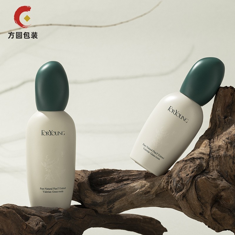 上新定制款创意包装石头盖绿色精华液粉底瓶包材乳液瓶化妆品图3