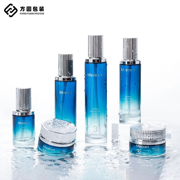 工厂新款订做印刷厚底高档玻璃乳液瓶化妆品瓶子高级化妆瓶包材图2