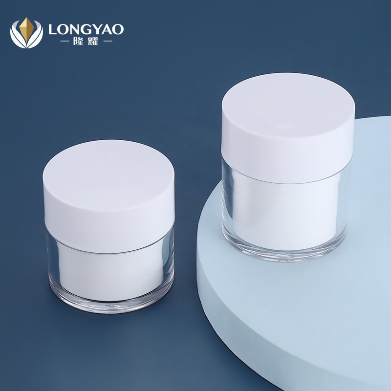 厂家定制圆形膏霜眼霜瓶 亚克力材质蜗牛霜瓶 双层素颜霜分装瓶图3