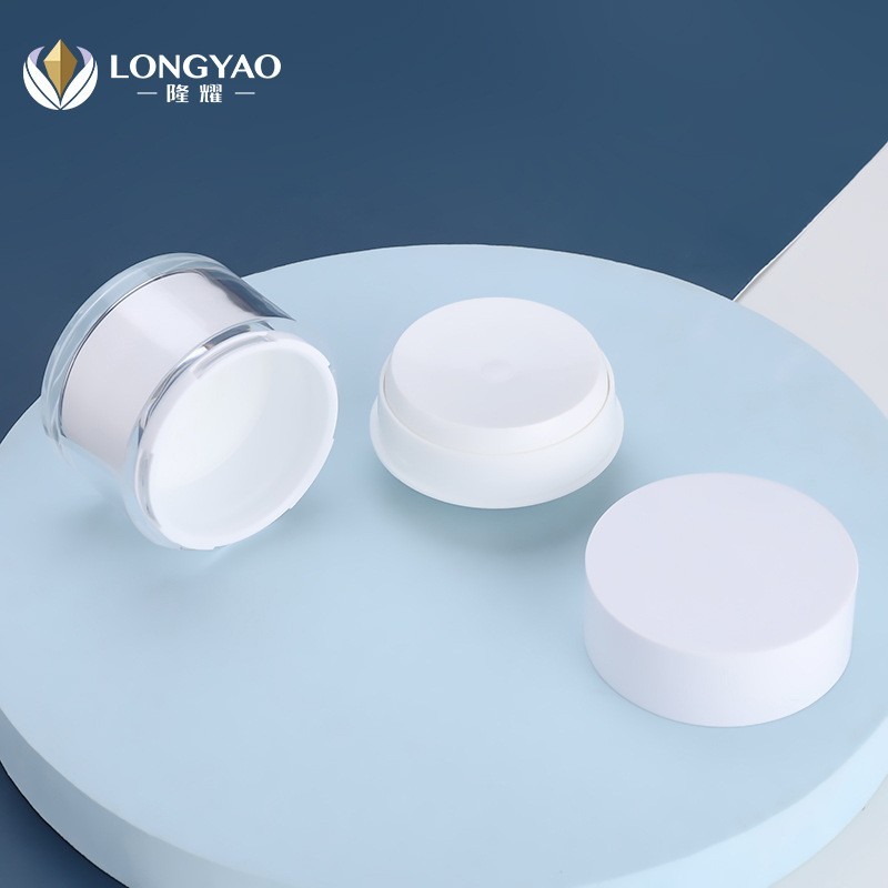 厂家定制圆形膏霜眼霜瓶 亚克力材质蜗牛霜瓶 双层素颜霜分装瓶图4