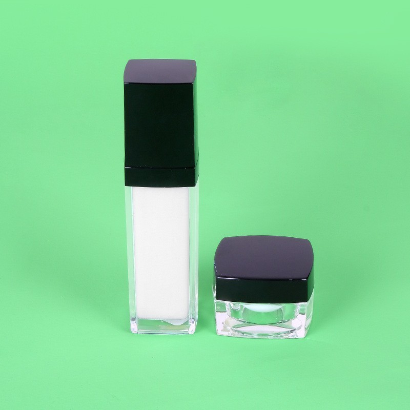 四方双层亚克力套装分装瓶 水乳套装分装瓶乳液膏霜瓶护肤品包装图3