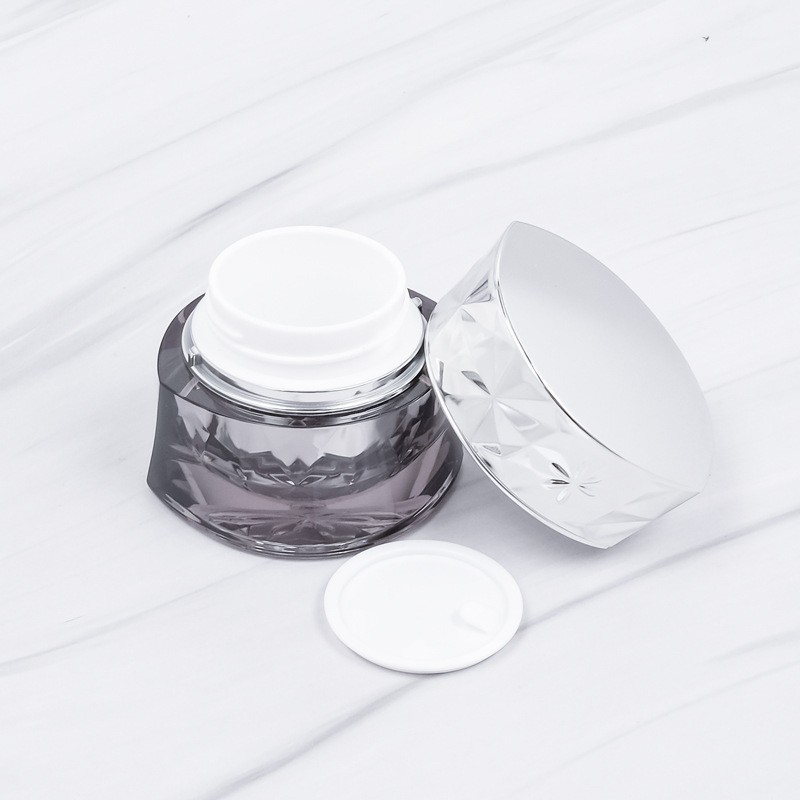 厂家高端亚克力棱角钻石套装瓶 30g50g膏霜30ml50ml100ml乳液图2