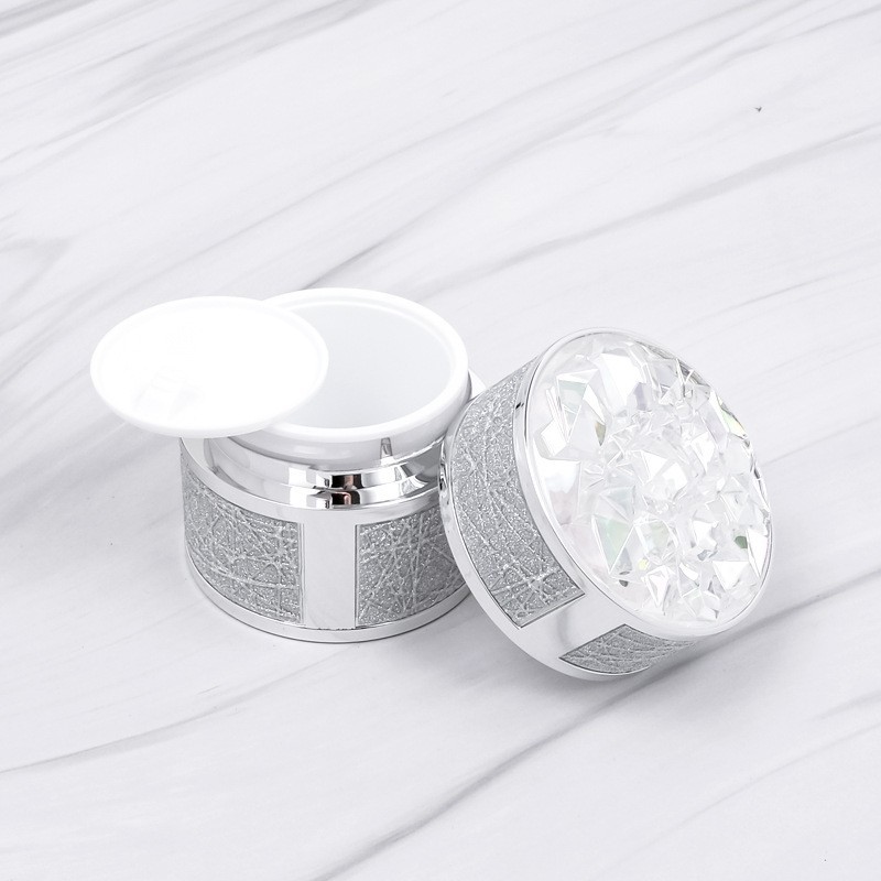 工厂新款钻石片贴皮护肤品套装瓶 30-100ml水乳精华瓶 50g膏霜瓶图3