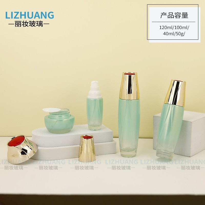 化妆品玻璃瓶套装精华液玻璃瓶爽肤水分装瓶乳液瓶面霜瓶粉底液瓶图2