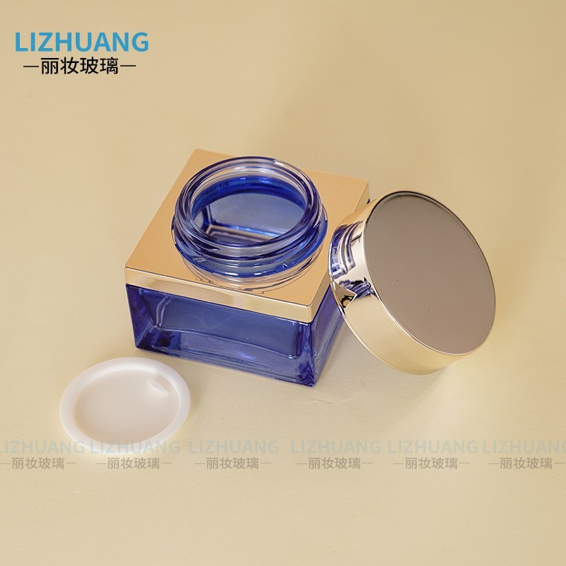 化妆品套装玻璃瓶按压式精华瓶面霜膏霜瓶乳液香水分装瓶图2