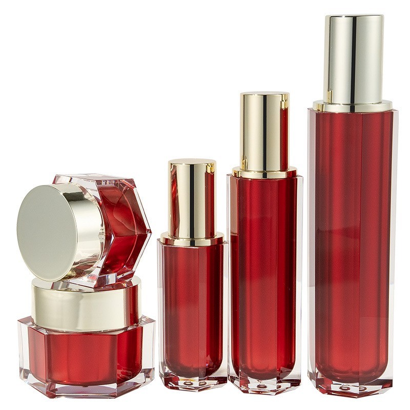 OEM亚克力六角膏霜瓶 定制30/50/100ml乳液精华按压喷雾瓶套装图5