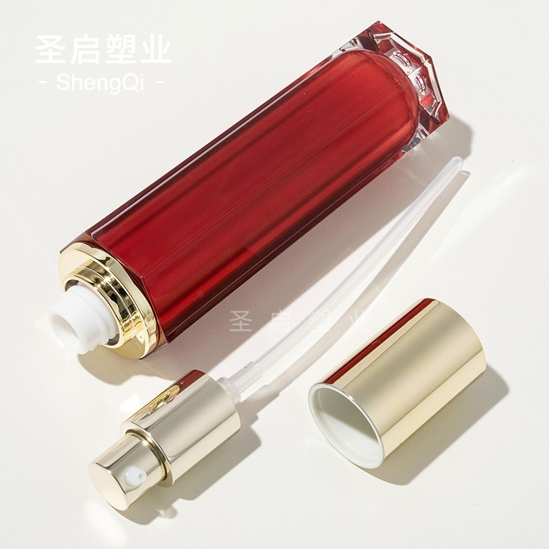 OEM亚克力六角膏霜瓶 定制30/50/100ml乳液精华按压喷雾瓶套装图3