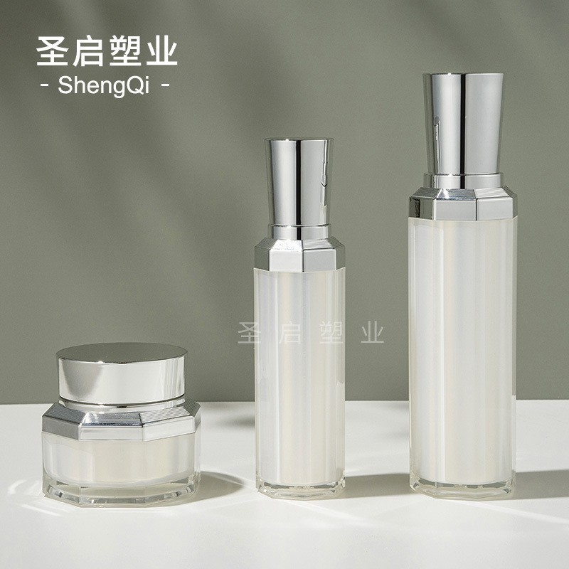 八边形膏霜瓶化妆品瓶50g50ml 120ml精华瓶乳液套装瓶图3