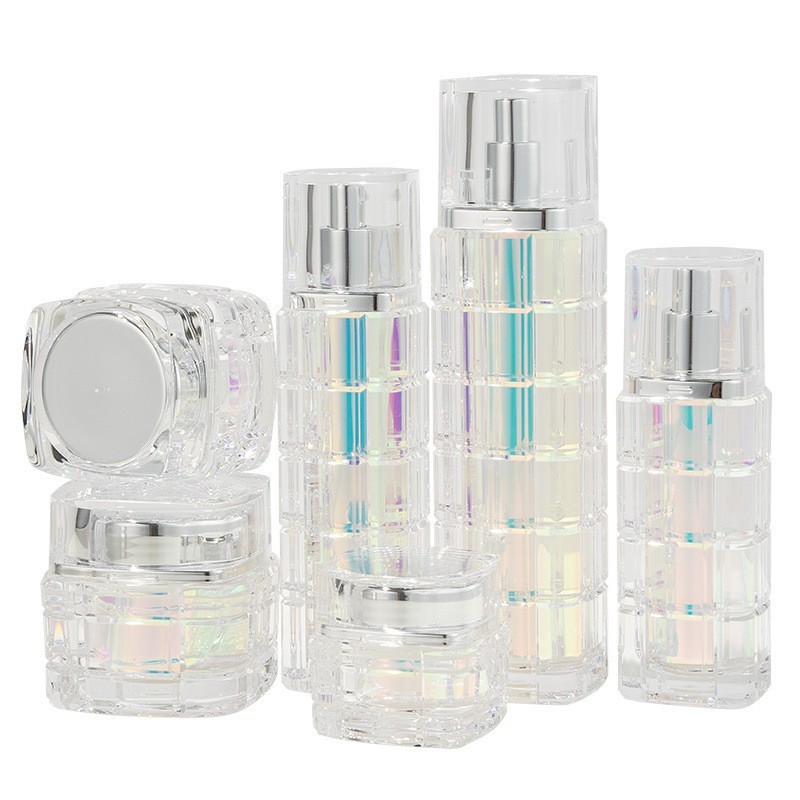 定制30/50/100ml乳液精华竹节吸管瓶 15-50g膏霜瓶 按压格子乳液图5