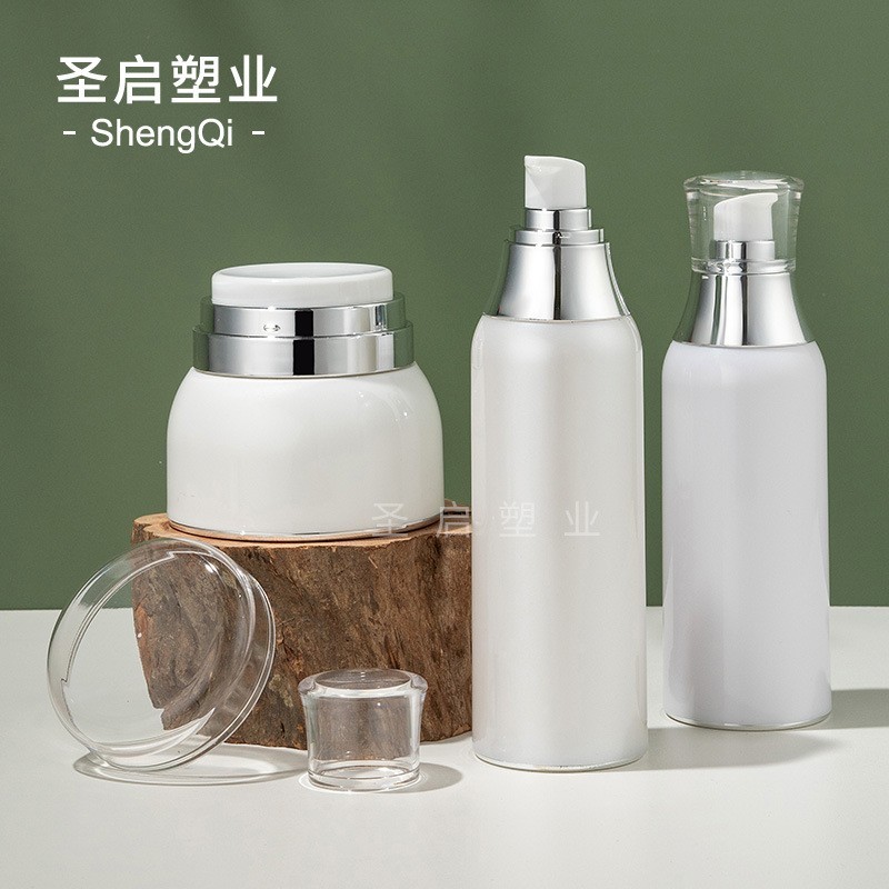 定制30/50/100/120/150ml按压精华乳液真空瓶 单层真空膏霜瓶图2