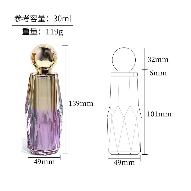 工厂定制小金人绿紫金色水乳瓶 喷色双层鸡嘴泵隔离霜美颜霜乳液图2