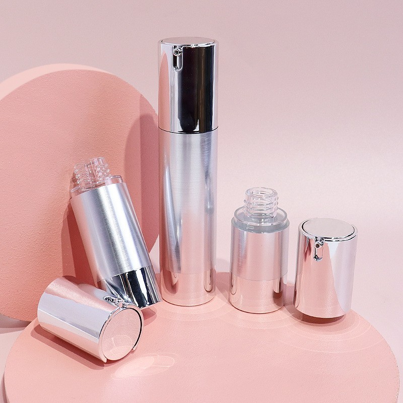 定制50/30/20ml电镀银旅游装洗发水沐浴露瓶身体乳瓶按压瓶乳液瓶图2