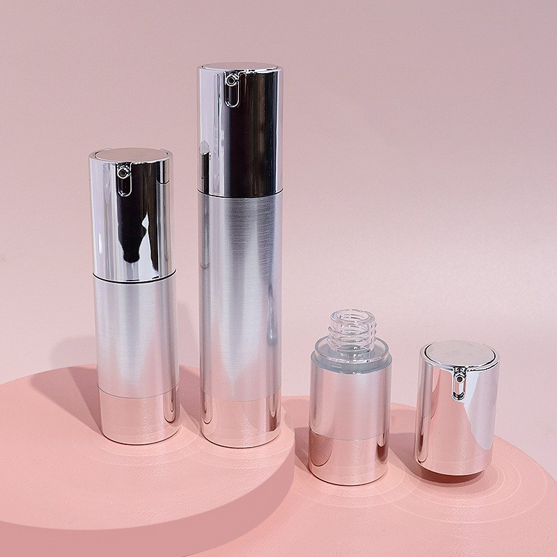 定制50/30/20ml电镀银旅游装洗发水沐浴露瓶身体乳瓶按压瓶乳液瓶图3