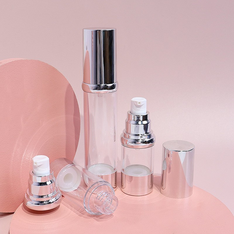 工厂定制20/50ml电镀盖透明瓶身鸭嘴泵护手霜护肤瓶乳液瓶OEM包材图3