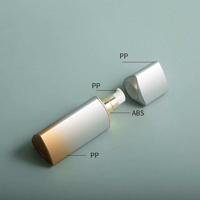 新款OEM定制高端乳液瓶膏霜瓶时尚三角护肤品套装分装瓶PP材质图2