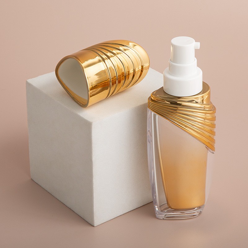 金翼水乳精华瓶OEM定制50ml双层亚克力保湿乳液瓶护肤品水滴纹瓶