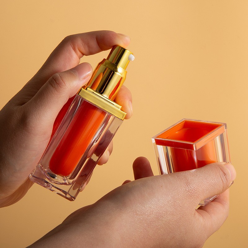 OEM定制30g水乳瓶四方水晶瓶双层亚克力乳液瓶护肤品瓶补水喷雾瓶图4