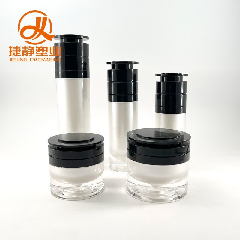 高档亚克力厚底 白色水滴按压乳液包装瓶化妆品包材图2