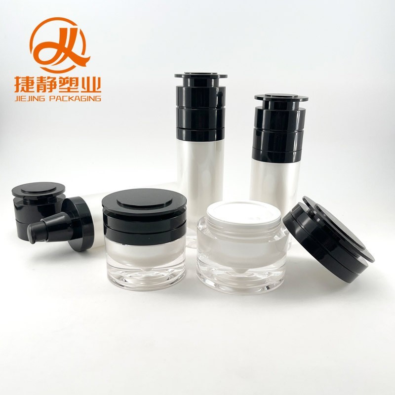 高档亚克力厚底 白色水滴按压乳液包装瓶化妆品包材图3